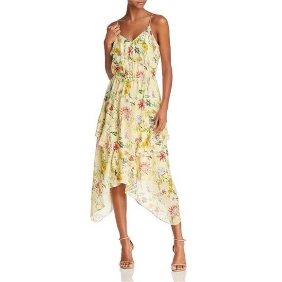 PARKER Vanna Dress in Spring Sangria - Yellow Size Small - Picture 2 of 10